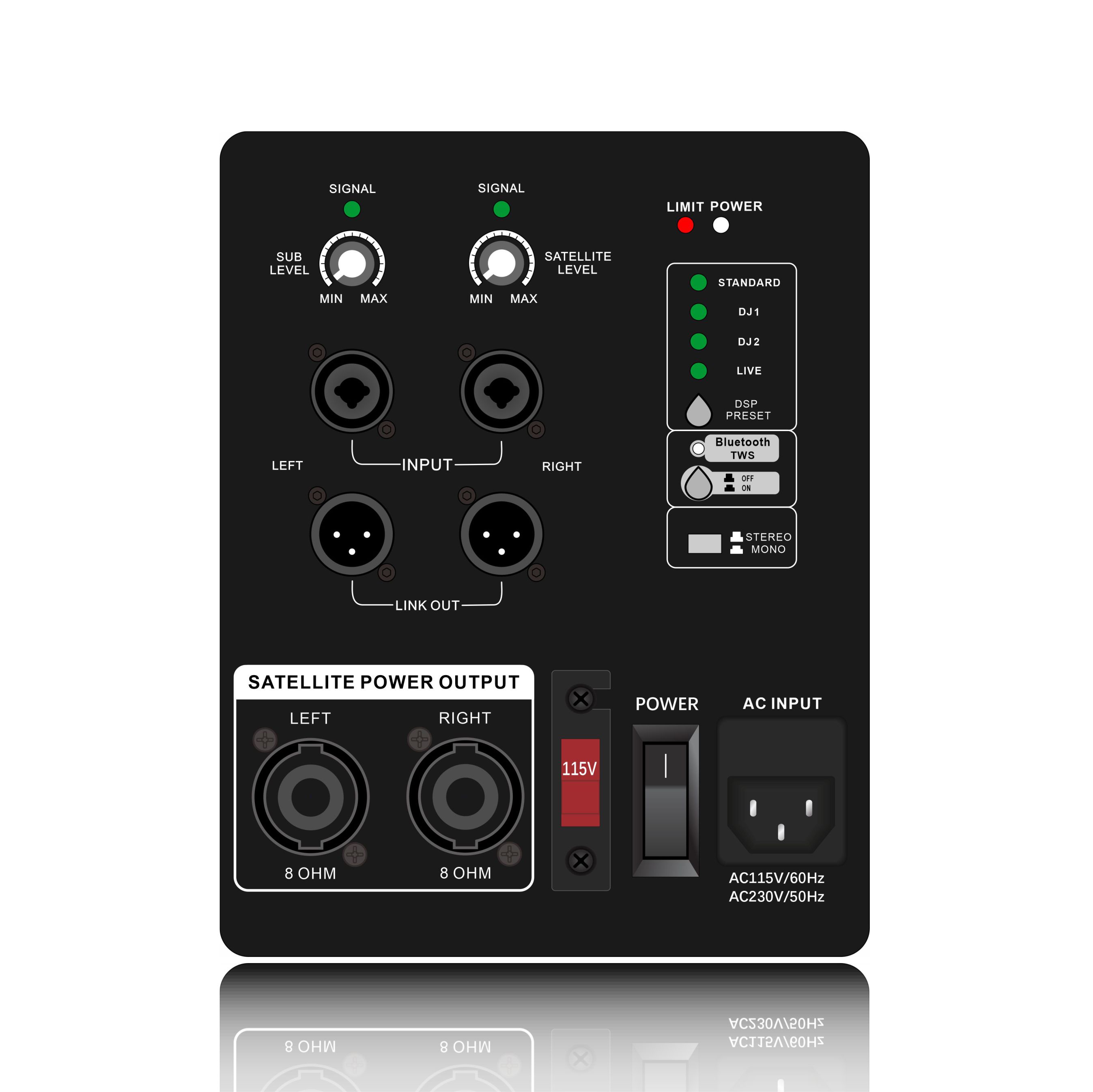 DSP1903: 4 つのカスタマイズされたプリセット EQ モード 2.1CH リニア アレイ スピーカー ADAU1701 ベースの DSP 機能モジュール