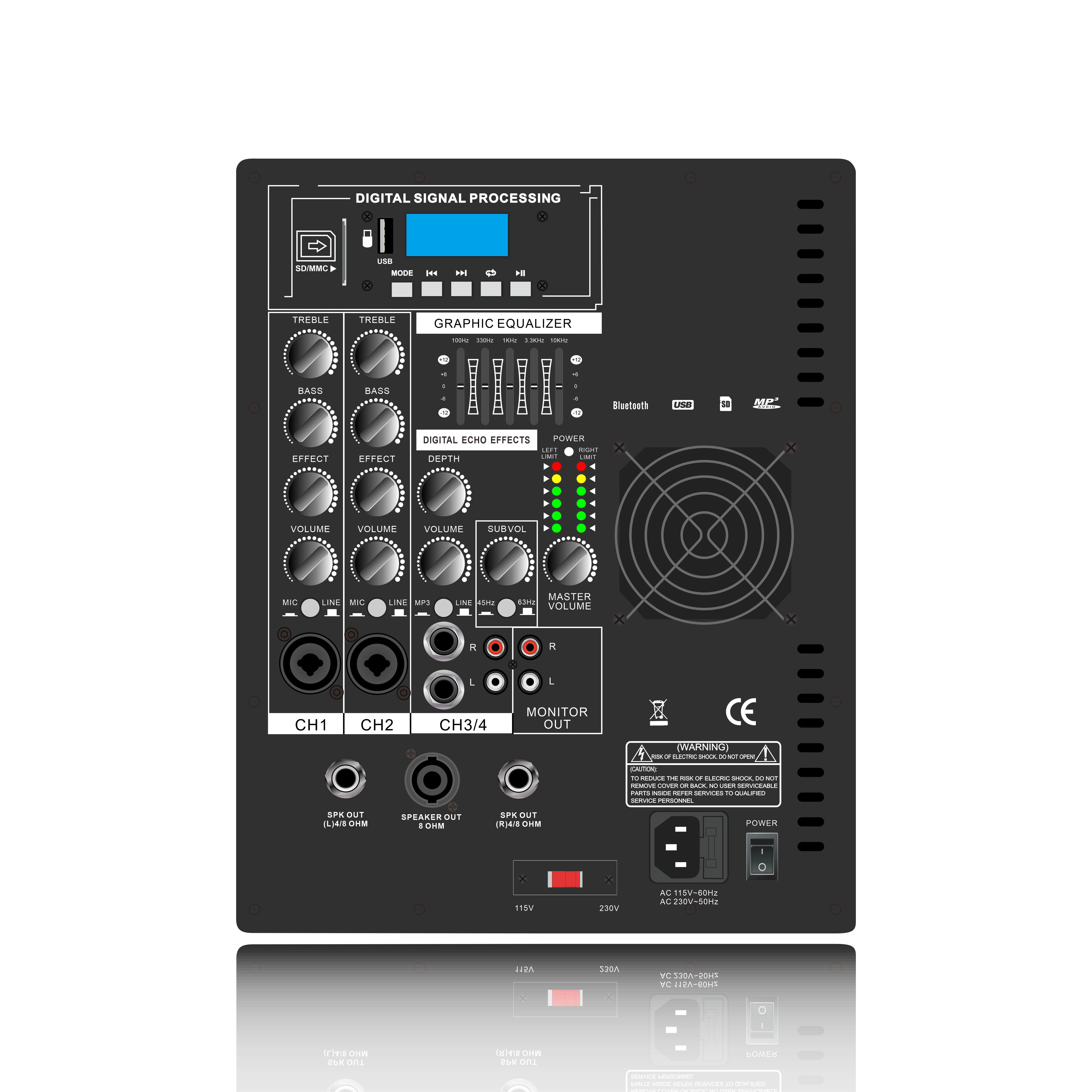 EON206SUB ラインアレイスピーカーシステム パワーアンプ 2.1-2.2