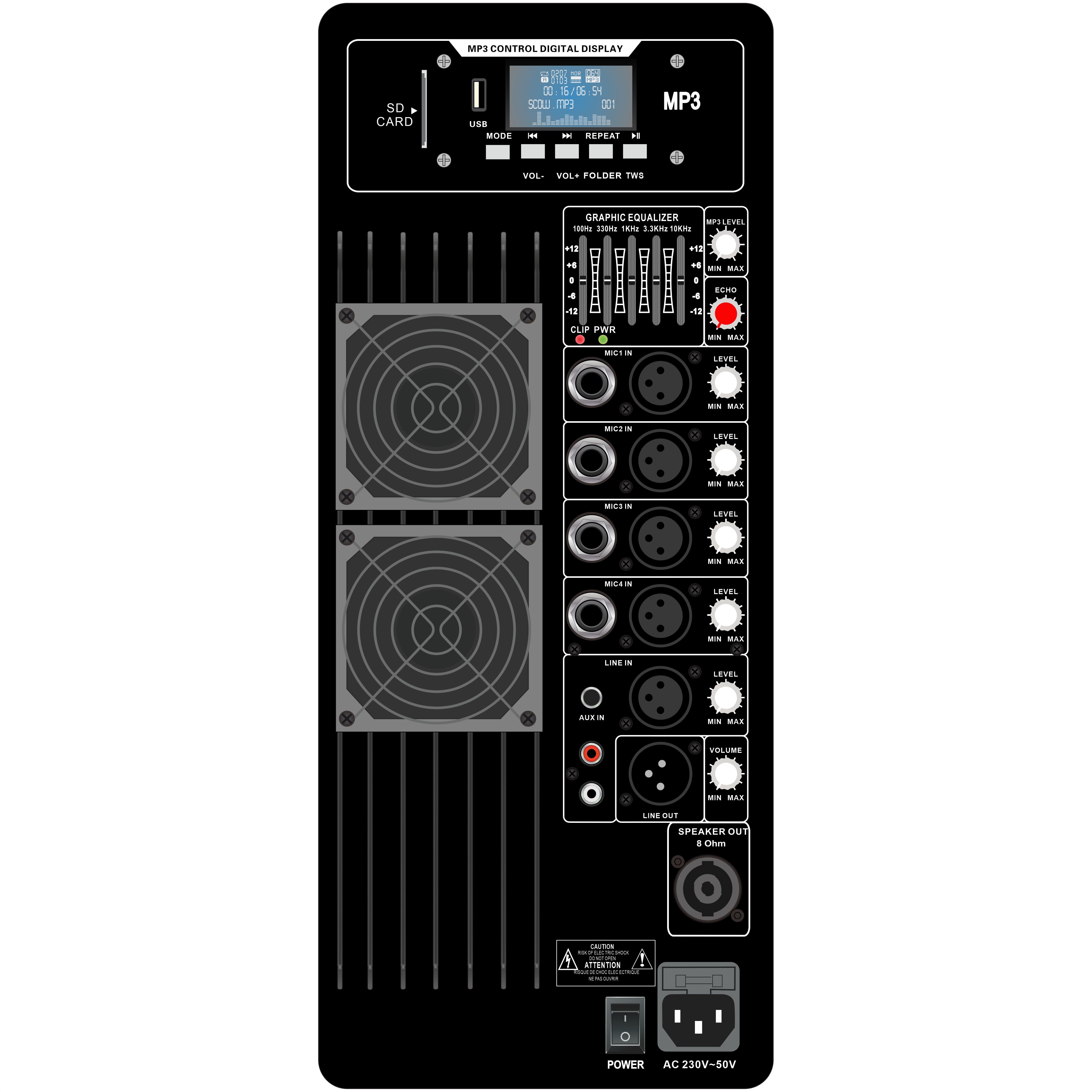 マルチチャンネルAB級スピーカーアンプ PL67