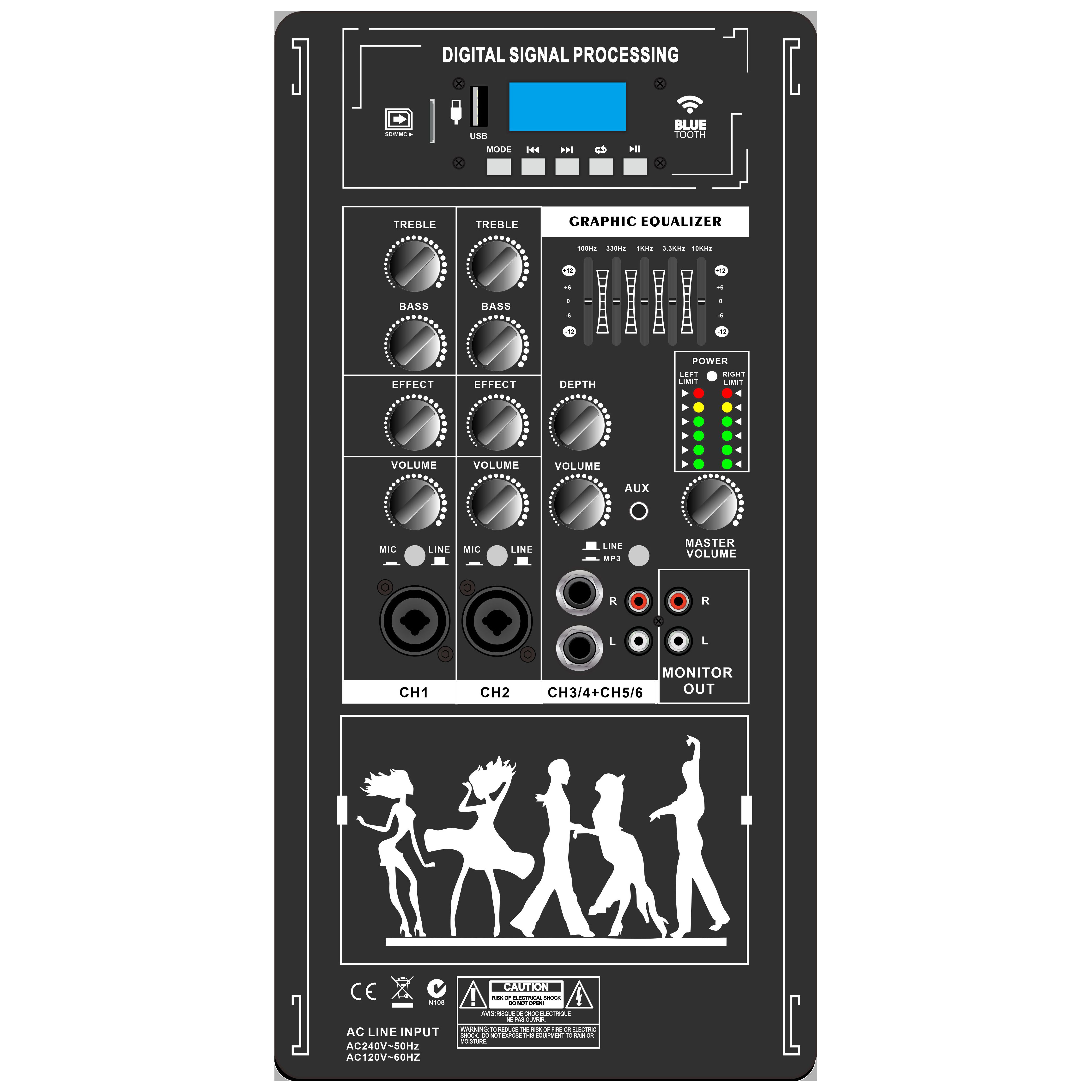 ポータブルステレオシステム パワードアンプ EON206
