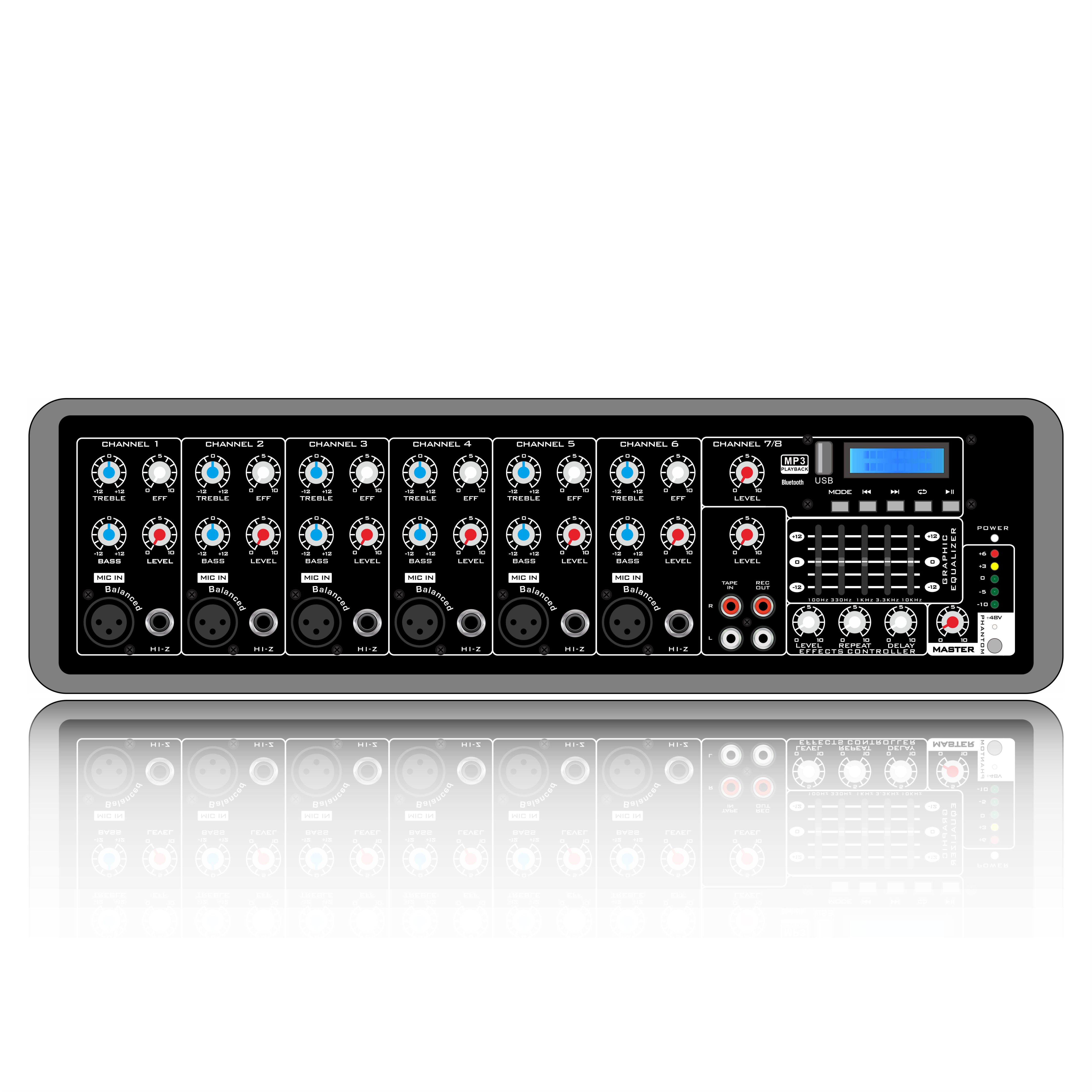 プラスチックボックスパワード 8 チャンネル PA ミキサー SD506