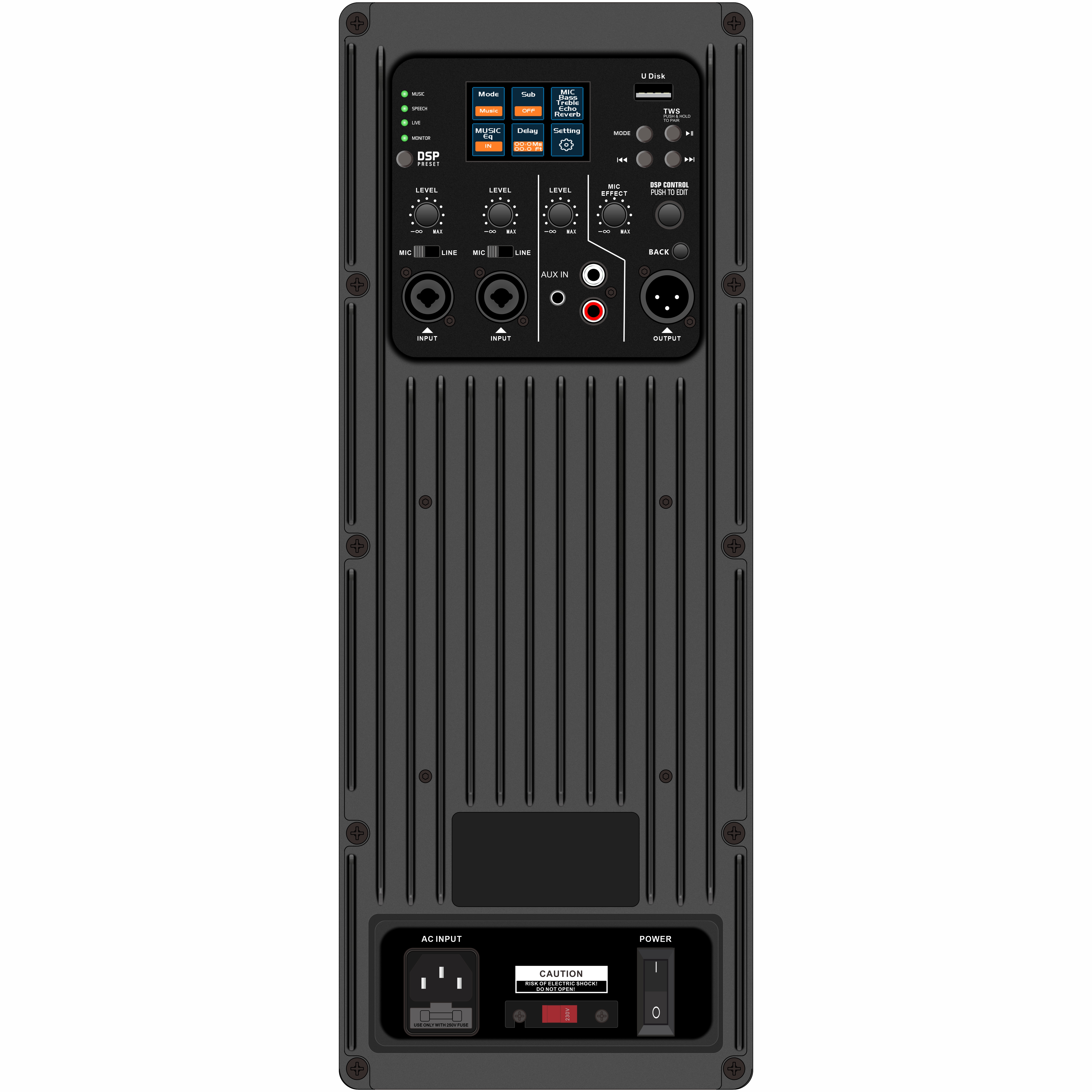 DSP2507 フルレンジ カラー スクリーン DSP アクティブ スピーカー アンプ